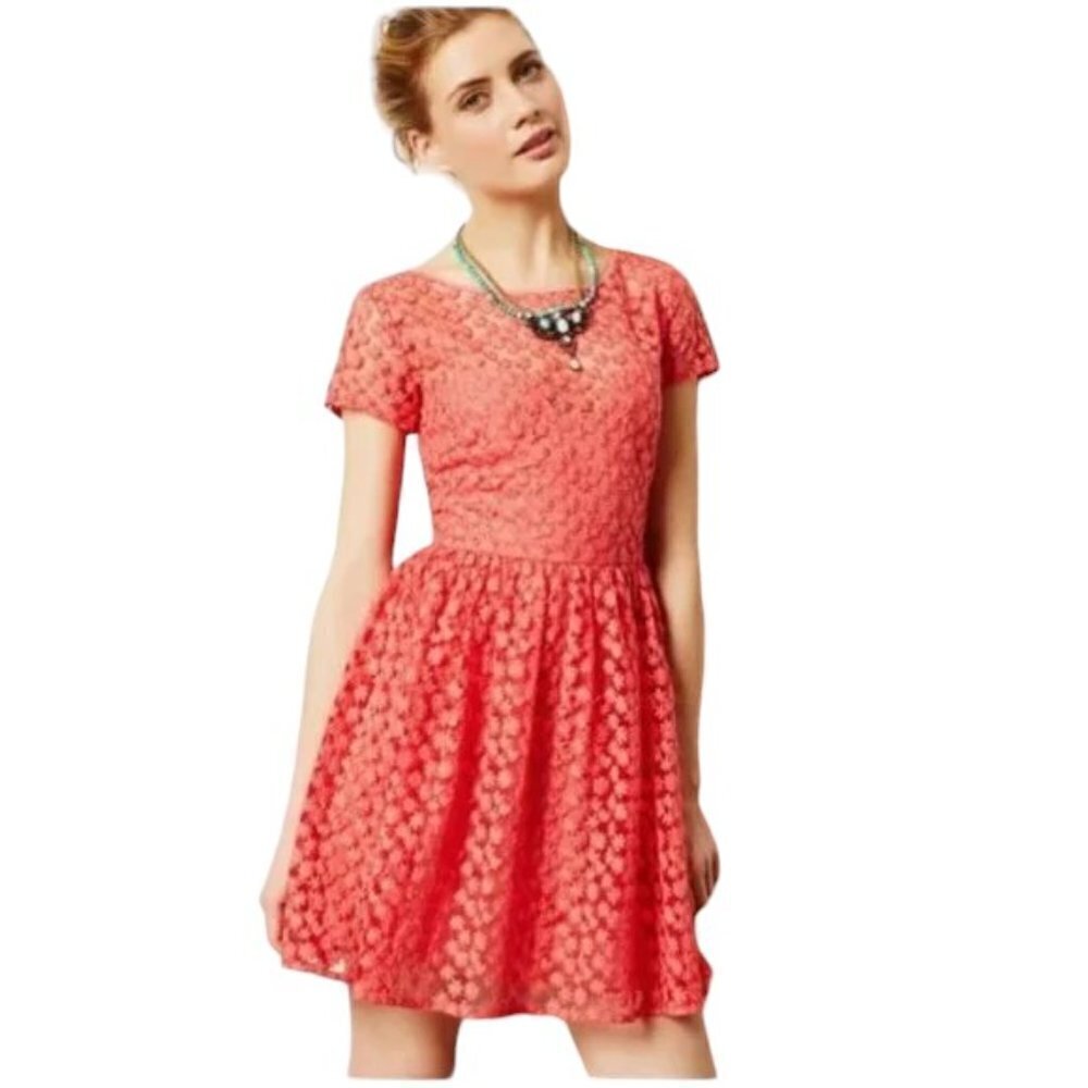 Anthropologie Artelier Nicole Miller Floral Lace Dress